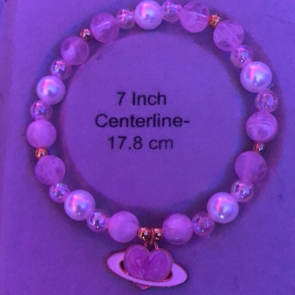 Pink Set 3 Bracelets 1 Necklace - Picture 5 of 6